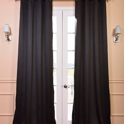 Jet Black Grommet Blackout Curtain - Curtains