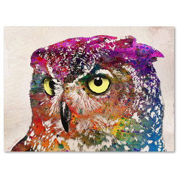 Mark Ashkenazi 'Owl Drowing' Canvas Art, 32"x24"