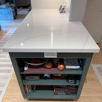 Expanded Green and White Kitchen
