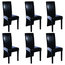 vidaXL Faux Leather Wood Dining Chairs, Black, Set of 6