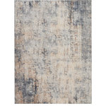 Nourison - Nourison Rustic Textures 7'10" x 10'6" Grey/Beige Modern Indoor Area Rug - This beautifully carved contemporary rug from the Rustic Textures Collection brings abstract greys and neutrals together for a weathered, rustic decor feel that adds depth and texture to any space. High-low pile construction and subtly shifting colors are at home in urban and cabin settings alike.