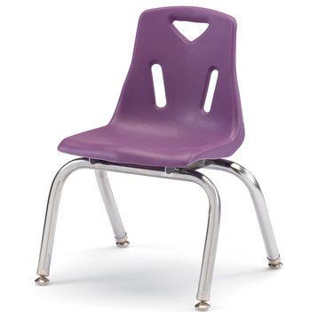Berries Stacking Chairs with Chrome-Plated Legs - 12" Ht - Set of 6 - Purple