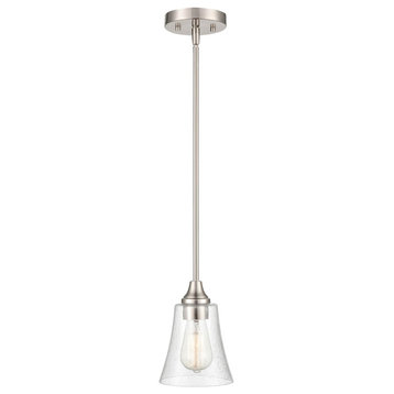 Millennium Caily 1 Light 46.25" Pendant, Brushed Nickel/Clear - 2121-BN