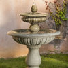 Longvue Outdoor Water Fountain, Aged Limestone