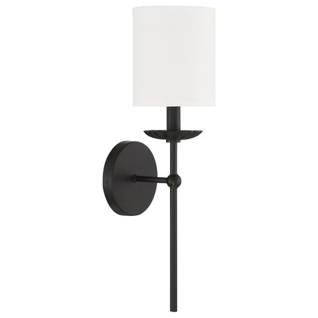 1-Light Wall Sconce, Matte Black