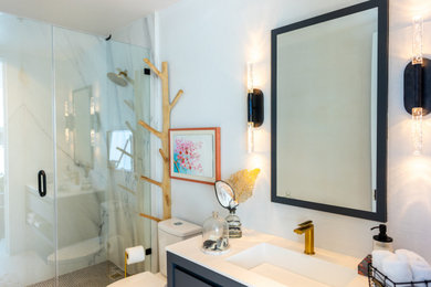 Example of a small trendy bathroom design in Atlanta