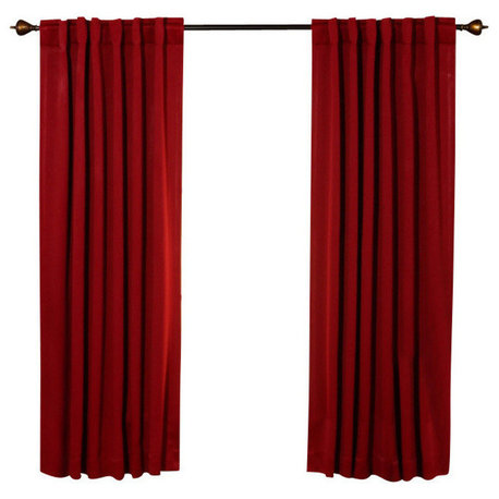 Solid Thermal Blackout Curtain Panels, Cardinal Red, 63", Set of 2