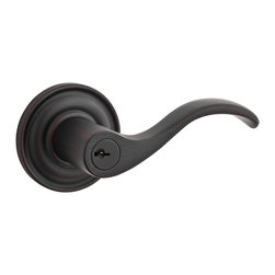 Baldwin - Entry Curve Lever on Traditional Round Rose - Door Levers