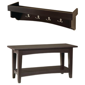 Prepac Fremont Twin Small Cubbie Storage Bench In Espresso Finish