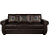 University of Michigan NCAA Block M Chesapeake BROWN Leather Sofa