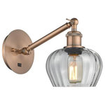 Innovations Lighting - Innovations Lighting 317-1W-AC-G92 Fenton, 1 Light Wall In Art Nouveau S - The Fenton 1 Light Sconce is part of the BallstonFenton 1 Light Wall  Antique CopperUL: Suitable for damp locations Energy Star Qualified: n/a ADA Certified: n/a  *Number of Lights: 1-*Wattage:100w Incandescent bulb(s) *Bulb Included:No *Bulb Type:Incandescent *Finish Type:Antique Copper