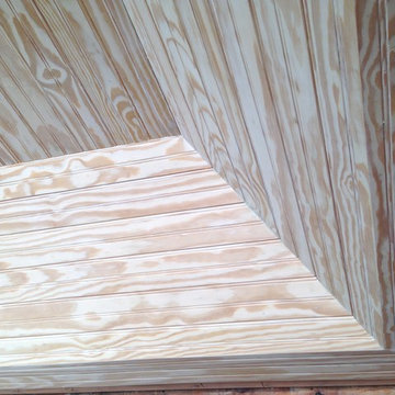 Tray ceiling at enclosed porch
