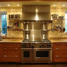 Kitchen over ove shelving