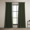 Faux Linen Darkening Curtain Single Panel, Tuscany Green, 50"x84"