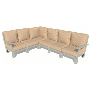 Bespoke 6-Piece Sectional Sofa Set, Driftwood/Coastal Teak