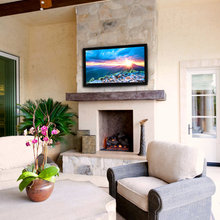 Stone and fireplace