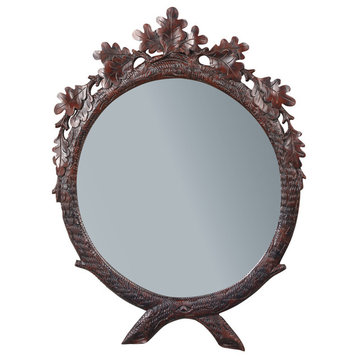 Round Oak Leaf Mirror