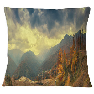 in Designart CU9277-26-26 Beautiful Tuscan Hills Italy Landscape Painting Cushion Cover for Living Room Insert Printed On Both Side x 26 in Sofa Throw Pillow 26 in