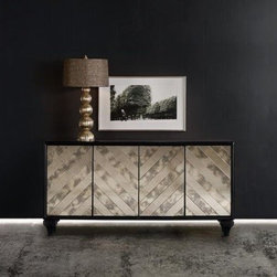 Melange Mirroed Angle Console - Buffets And Sideboards