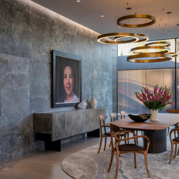 Serenity Indian Wells luxury modern home dining room artwork