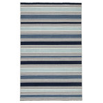Jaipur - Jaipur Living Salada Handmade Stripe Blue/White Area Rug, 7'10"x9'10" - This classic dhurrie-style area rug features navy, white, and blue ticking stripes, perfect for a transitional space. Constructed of durable wool, this casually elegant flatweave layer offers reversible use and an easy-to-clean quality.