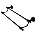 Allied Brass - Retro Wave 18" Double Towel Bar, Matte Black - Add a stylish touch to your bathroom decor with this finely crafted double towel bar. This elegant bathroom accessory is created from the finest solid brass materials. High quality lifetime designer finishes are hand polished to perfection.