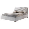 Baxton Studio Bianca White Modern Bed with Tufted Headboard - King Size