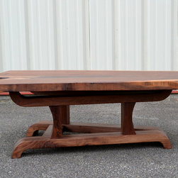 Live Edge Walnut Coffee Table with Tapered Base - Coffee Tables