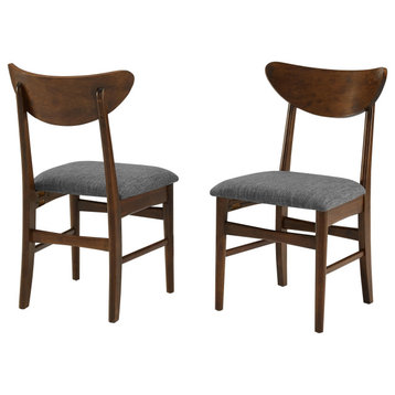 Landon 2Pc Wood Dining Chairs WithUpholstered Seat, Mahogany