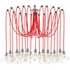 Large Red Glass Shade Pendant Light Chandelier