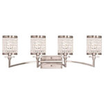 Livex Lighting - Livex Lighting 50564-91 Grammercy - Four Light Bath Vanity - Grammercy Four Light Brushed Nickel Clear *UL Approved: YES Energy Star Qualified: n/a ADA Certified: n/a  *Number of Lights: Lamp: 4-*Wattage:60w Candalabra Base bulb(s) *Bulb Included:No *Bulb Type:Candalabra Base *Finish Type:Brushed Nickel