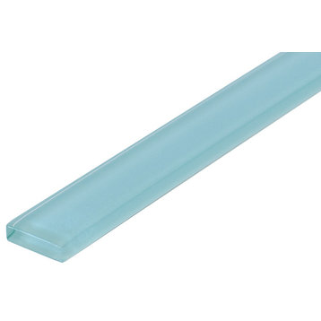 1"x12" Crystal Glass Liner, Set Of 10, Sky Blue
