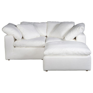 3 PC Stain Resistant LiveSmart Performance Fabric White Nook Modular Sectional
