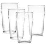 JoyJolt - Grant Pint Beer Drinking Glasses 19.2 oz, Set of 4 - Treat yourself and your mates, to a cold brew in a glass that feels like time before social distancing! With its classic "pub glass" shape and fat 3.25" grip this is the kind of glass you find in pubs and bars. Remember a time when you enjoyed your beer poured straight from the tap with this Set of 4, Grant 19.2 oz Beer Glasses. Nothing says "cheers" like the end of a hard day and a drink with mates. But listen, because not all barware is durable enough for an almighty clink! Each Grant glass is 1.75oz and crafted from Solid Glass mineralized for durability, and the rim is 3mm thick! So enjoy a hearty toast! And, because we used this particular polished glass, you'll enjoy a bubble-less, imperfection-free finish. Ales show off their toffee tones, stouts brim with chocolate palettes while Guinness blackens the hairs on your chest!