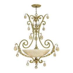 Hinkley - Fredrick Ramond FR44103SLF Four Light Foyer Pendant Barcelona Silver Leaf - Chandeliers