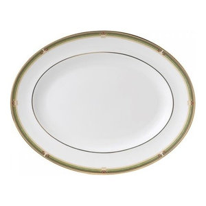 Silver Edge Handcrafted Mouth Blown 13 Platter Or Charger Traditional Serving Dishes And Platters By Badash Crystal