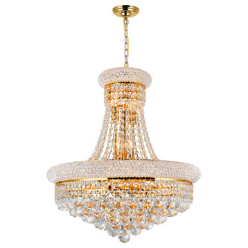 Empire 14 Light Down Chandelier With Gold Finish