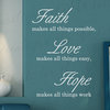 Wall Decal Sticker Quote Vinyl Art Faith Makes All Things Possible Religious R32