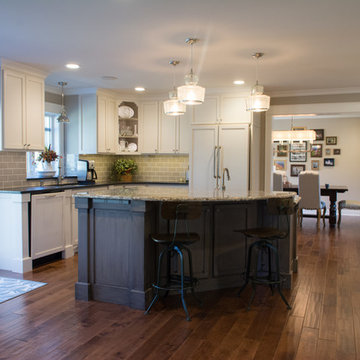 Kitchen, Dining, & Foyer with Handscraped Birch Hardwood