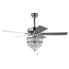 5-blade Ceiling Fan With Remote Control and Light Kit, Chrome