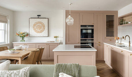 Room Tour: An Earthy Pink Kitchen Lifts a Family Living Space