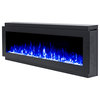 60 inch Black Recessed Electric Fireplace with Crystals - INTU 60" | Ignis