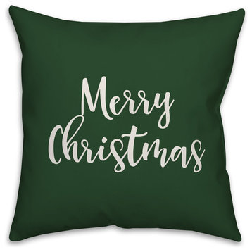Merry Everything & Happy Always, Gray 18x18 Throw Pillow Cover