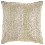 Mina Victory - Mina Victory Luminescence Beaded Horiz Stripes 20"X20" Gold Indoor Throw Pillow - Jewelry for your rooms, this elegantly handcrafted rhinestone, bead and embroidered collection adds a touch of sparkle to your day.