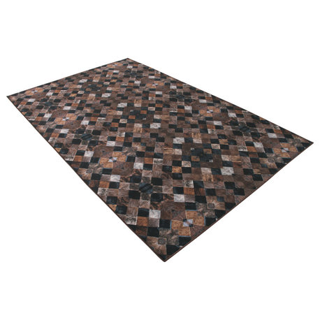 Faux Cowhide Digital Printed Patchwork Heirloom Frescoes 6'x 9' Area Rug