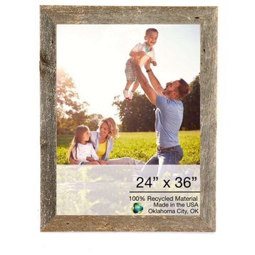 HomeRoots 24x36 Natural Weathered Grey Picture Frame With Plexiglass Holder
