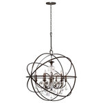 Crystorama - Crystorama 9219-EB-CL-MWP Solaris - Six Light Chandelier - We've made some changes to the Solaris Collection. You've seen crystal chandeliers before. They're very glamorous and old Hollywood. The most dramatic influence is our use of crystal elements inside the perfect sphere. We have married the contemporary sphere with the cut crystal chandelier and together they make the most beautiful jewelry for a room.Solaris Six Light Chandelier Clear Hand Cut Crystal *UL Approved: YES *Energy Star Qualified: n/a *ADA Certified: n/a *Number of Lights: Lamp: 6-*Wattage:60w Candelabra bulb(s) *Bulb Included:No *Bulb Type:Candelabra *Finish Type:English Bronze
