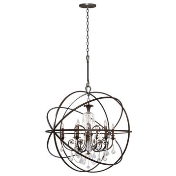 Crystorama 9219-EB-CL-MWP Solaris - Six Light Chandelier