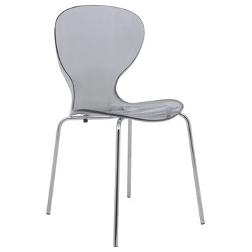 Leisuremod Modern Oyster Transparent Side Chair Oc17Tbl