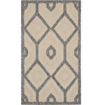 Nourison - Nourison Palamos Contemporary Cream 2'x4' Area Rug - Soft cream and grey create muted contrast in this chic and subtle Palamos area rug. Its geometric design of concentric diamonds is beautifully highlighted by high-low pile and varying types of weave. A great casual look, indoors or out.